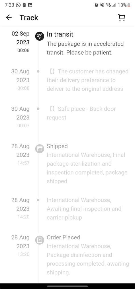 package in accelerated transit meaning.